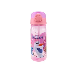 Disney ขวดน้ํา พร้อมหลอด สีชมพูโฟรเซ่น (500 มล.)