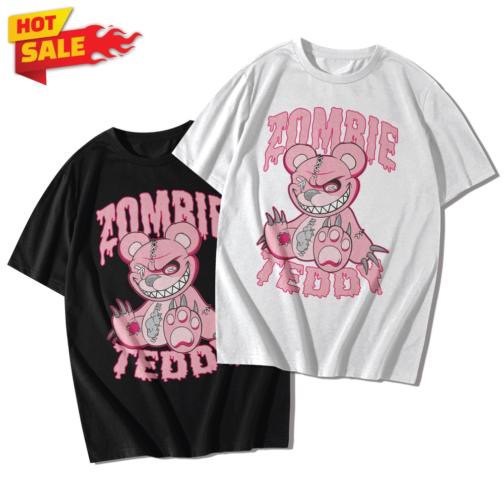 LOWRIDER เสื้อยืดคอตต้อนแท้ ไม่หด ไม่ย้วย ลายสกรีน ZOMBIE TEDDY