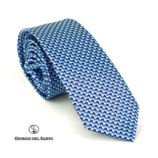 Giorgio Del Sarto Necktie 6 cm Blue with Fabric Texture เนคไทสีฟ้ามีเท็กเจอร์