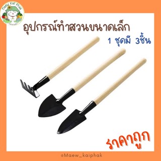 อุปกรณ์พรวนดินขนาดเล็ก 3 ชิ้น  เสียมเรียวแหลม / เสียมป้าน / คราด อุปกรณ์ทำสวน