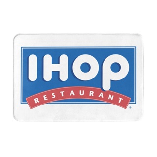 Ihop พรมเช็ดเท้า ผ้าสักหลาด กันลื่น ดูดซับน้ํา แห้งเร็ว ลายโลโก้ 16x24 นิ้ว สําหรับห้องน้ํา พร้อมส่ง