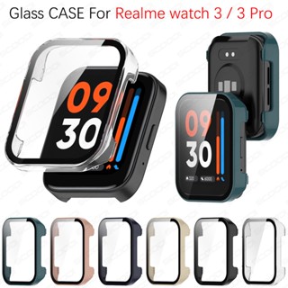 เคส PC ป้องกันเต็มจอ พร้อมกระจกนิรภัย สําหรับ Realme Watch 3 / 3 Pro