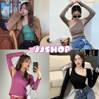 JJ shop 💜พร้อมส่ง เสื้อกล้ามไหมพรม+เสื้อคลุมแขนยาว เสื้อคลุมครึ่งตัวสไตล์เก๋ๆ "9A99"