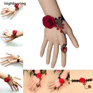 [highbuying] ใหม่ สร้อยข้อมือลูกไม้ ดอกไม้ สไตล์วินเทจ โลลิต้า แวมไพร์ โรส แฟชั่น สําหรับผู้หญิง