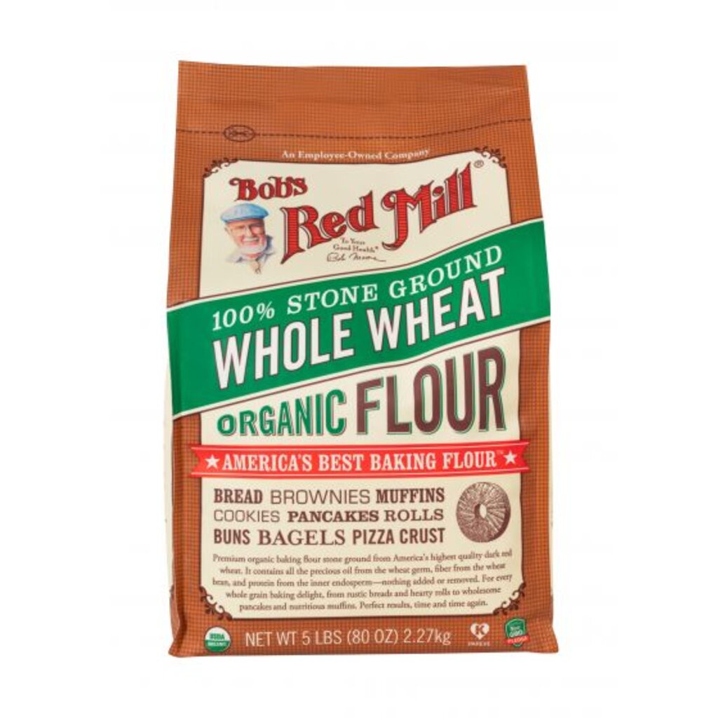 Bob's Red Mill Organic Whole Wheat Flour 5Lbs. /2.2 kg. (05-7249) (01-8322)