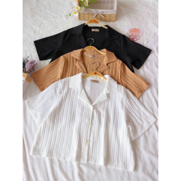 𝗝𝗮𝗶𝗸𝗼 𝗪𝗼𝗼𝗱𝘆 𝗧 𝗦𝗵𝗶𝗿𝘁 เสื้อเชิ้ต ครอป สาวอวบ อก 38-46 - รูปที่ 5