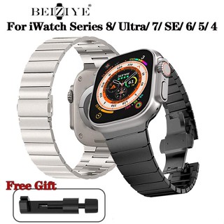 beiziye สายนาฬิกาข้อมือ สเตนเลส โลหะ ลายผีเสื้อ สําหรับ watch Band ultra 8 7 6 SE 5 4 3 49 41 มม. 45 มม. 40 มม. 38 มม. watch Series 5 4 3 2