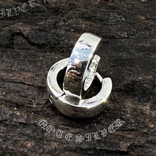 ต่างหูห่วงเงินแท้ เรียบ ขนาด 4mm Sterling Silver 925 NSER1732