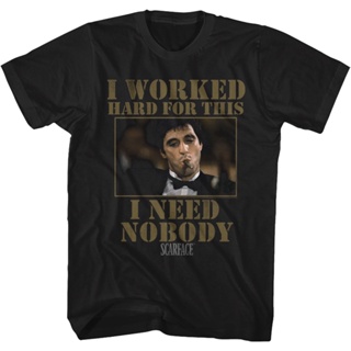 I Need Nobody Scarface T-Shirt เสื้อเชิ้ต เสื้อทหาร