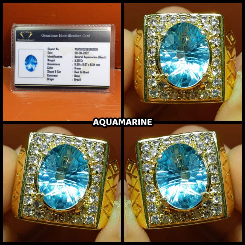 BERYL AQUAMARINE STONE + LAB MEMO