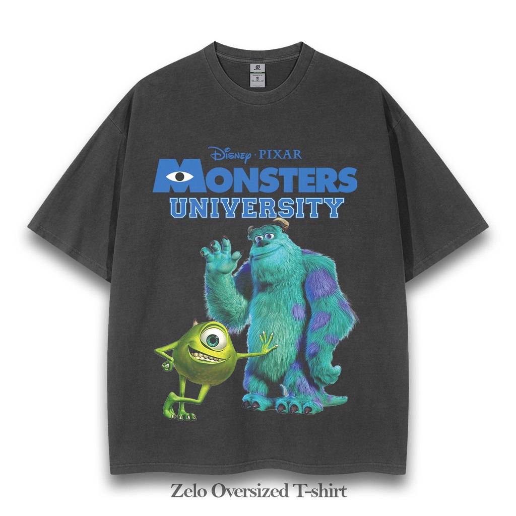 Monster Inc University เสื้อยืด Vintage Oversize Dinep Pixar Monster Inc University เสื้อยืด