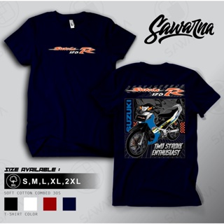 เสื้อยืดผ้าฝ้าย เสื้อยืด พิมพ์ลาย Satria 120R 2stroke Enthusiast สําหรับผู้ชาย | เสื้อเชิ้ต สําหรับผู้ชาย | เสื้อยืด พิม