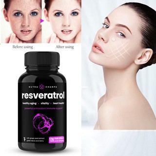 อาหารเสริม NutraChamps Resveratrol | สูตร 1400 มก. | 60/120 แคปซูลมังสวิรัติ