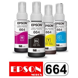 หมึกเติม EPSON  refill Ecotank แท้ 100% ขวดแบบใหม่ ชุด 4 สี ราคาพิเศษ ( 1ชุด มี เหลือง ฟ้า แดง ) สินค้ารับประกัน