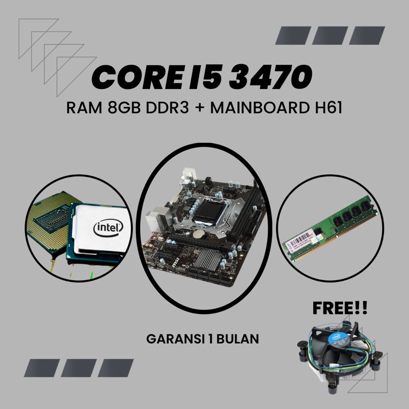 Core i5 3470 + เมนบอร์ด + แพ็คเกจ Ram ddr3 8gb