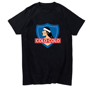 เสื้อยืดพิมพ์ลายColo Colo Camista ฟุตบอล Blanco ฟุตบอล Unisex Black &amp;amp; White เสื้อยืดขนาดใหญ่เสื้อ T Harajuku เสื้อผ้