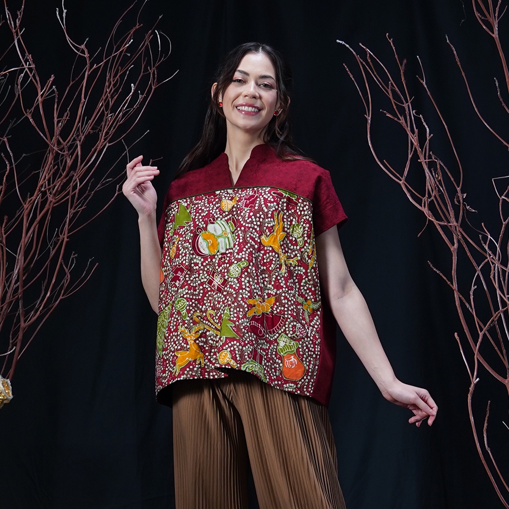 NONA RARA - Grace Carol T1883 เสื้อเชิ้ตผ้าบาติกลําลองสมัยใหม่