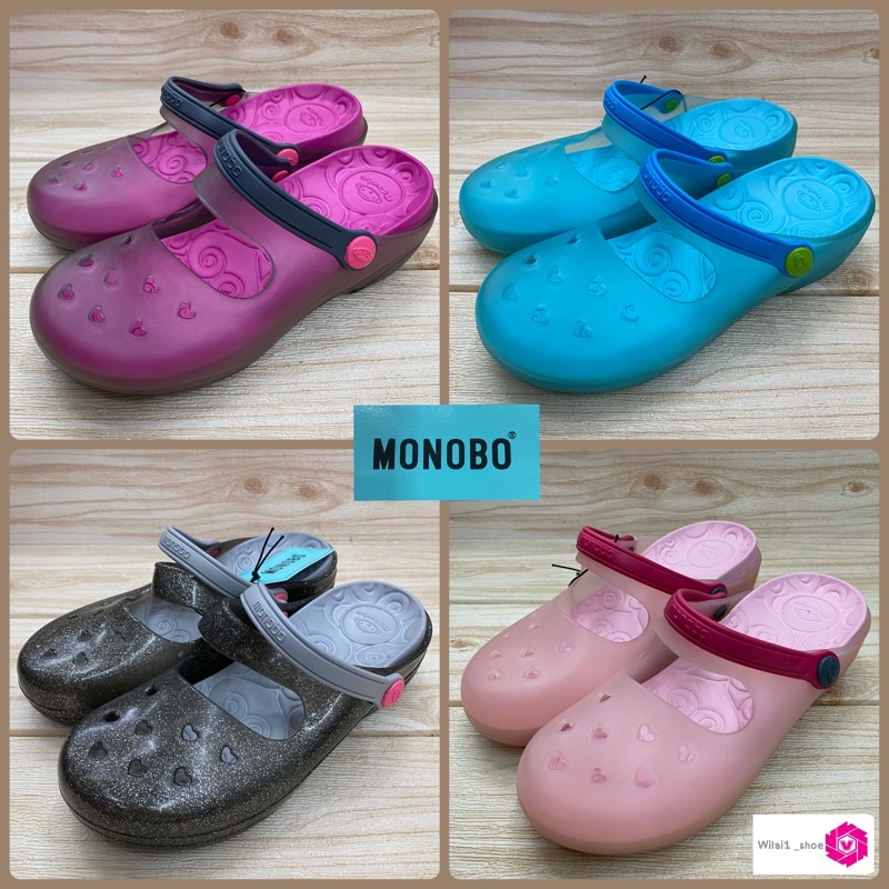 MONOBO รุ่น Kimberry รองเท้าแบบสวม  (5-8) สีชมพู/ม่วง/เทา/กากเพชร