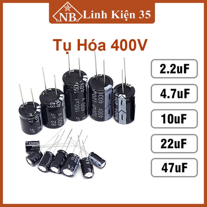คาปาซิเตอร์ 400V มีหลายมูลค่าตั้งแต่ 2.2uF - 22uF
