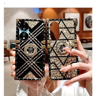 เคสโทรศัพท์มือถือ ป้องกันกระแทก ลายดอกไม้ประดับเพชร พร้อมแหวนขาตั้ง สําหรับ Honor 70 Pro 70 Pro+