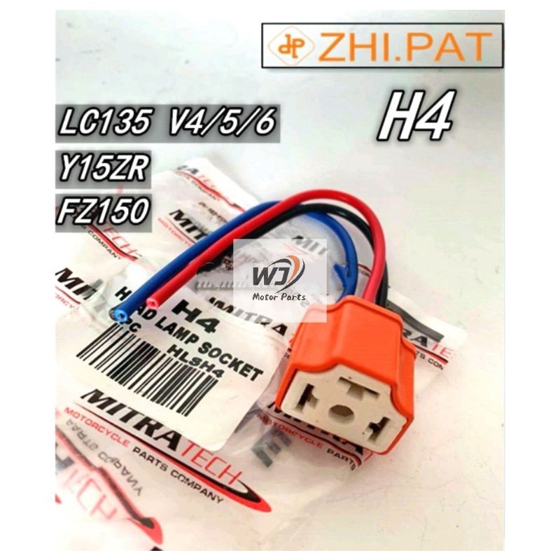 ซ็อกเก็ต Lampu เซรามิค H4 LC135 V4 V5 V6 V7 Y15ZR FZ150 ZHIPAT หัวโคมไฟ PNP LC135 V1 V2 V3 เซรามิค H