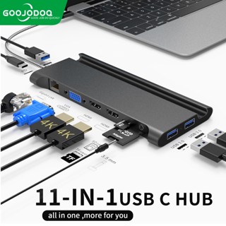 Goojodoq ฮับ USB Type C เป็น 3.0 USB HDMI RJ45 สําหรับ MacBook Pro 11 พอร์ต Type C