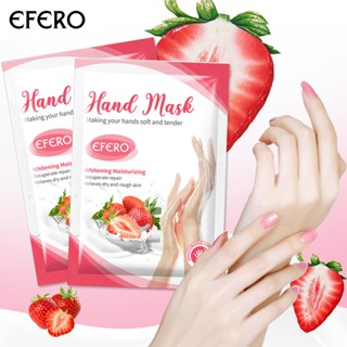 EFERO 8Pairs Whitening Moisturizing Hand Mask Strawberry Hand Peeling Mask Gloves Moisturize Repair Tender Skin Care Spa