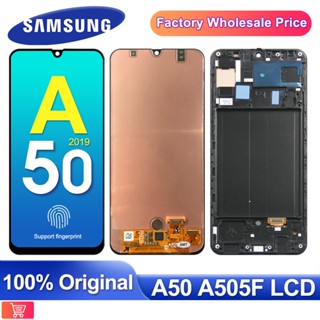 6.4&amp;quot;อะไหล่หน้าจอสัมผัส LCD พร้อมกรอบ สําหรับ Samsung Galaxy A50 SM-A505F A505FN A505GN