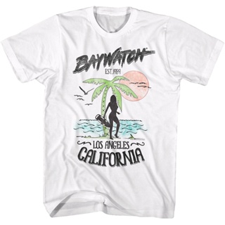 Los Angeles Baywatch T-Shirt เสื้อสาวอวบ เสื้อคู่วินเทจ