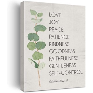 Galatians โปสเตอร์ผ้าใบ ลายคําคมพระคัมภีร์ 5:22-23 Love Joy Peace Bible สําหรับตกแต่งบ้าน