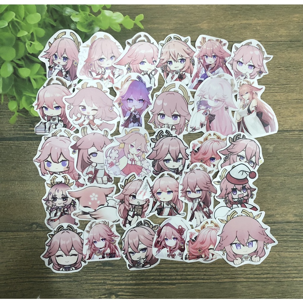 สติ๊กเกอร์ yae miko genshin impact yae miko photo Sticker