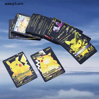 Easyturn การ์ดโปเกม่อน โลหะ สีดํา สีทอง สําหรับเก็บสะสม