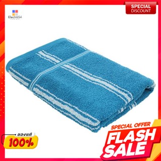 ผ้าขนหนู ขนาด 27 x 54 นิ้ว พื้นสีน้ำเงินริ้วขาวTowel size 27 x 54 inches, blue background with white stripes.