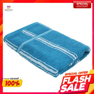 ผ้าขนหนู ขนาด 27 x 54 นิ้ว พื้นสีน้ำเงินริ้วขาวTowel size 27 x 54 inches, blue background with white stripes.