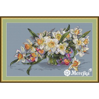 MK-14 Daffodils ชุดปักครอสติชลิขสิทธิ์แท้ ครอสติชไม่พิมพ์ลาย แบรนด์ Merejka