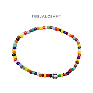 สร้อยข้อมือลูกปัดหน้ายิ้ม Smiley beaded bracelet