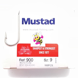 เบ็ดกล่อง MUSTAD เบ็ดตรากุญแจ รหัส 900 ตูดแบน (แท้ 100%) ดวงเบ็ด ตาเบ็ด ตะขอเบ็ด