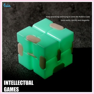 Rx ลูกบาศก์เรืองแสง 2x2 Infinite Magic Cube Stickerless Infinite Flipping Macaron Speed Cube ของเล่นเพื่อการศึกษา สําหรับเด็ก