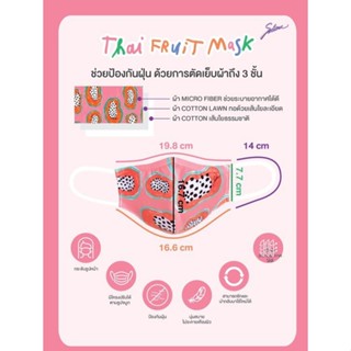 ซาบีน่า หน้ากากผ้า สีชมพูอ่อน รุ่น THAI FRUIT MASK # SYR5031 1pc.