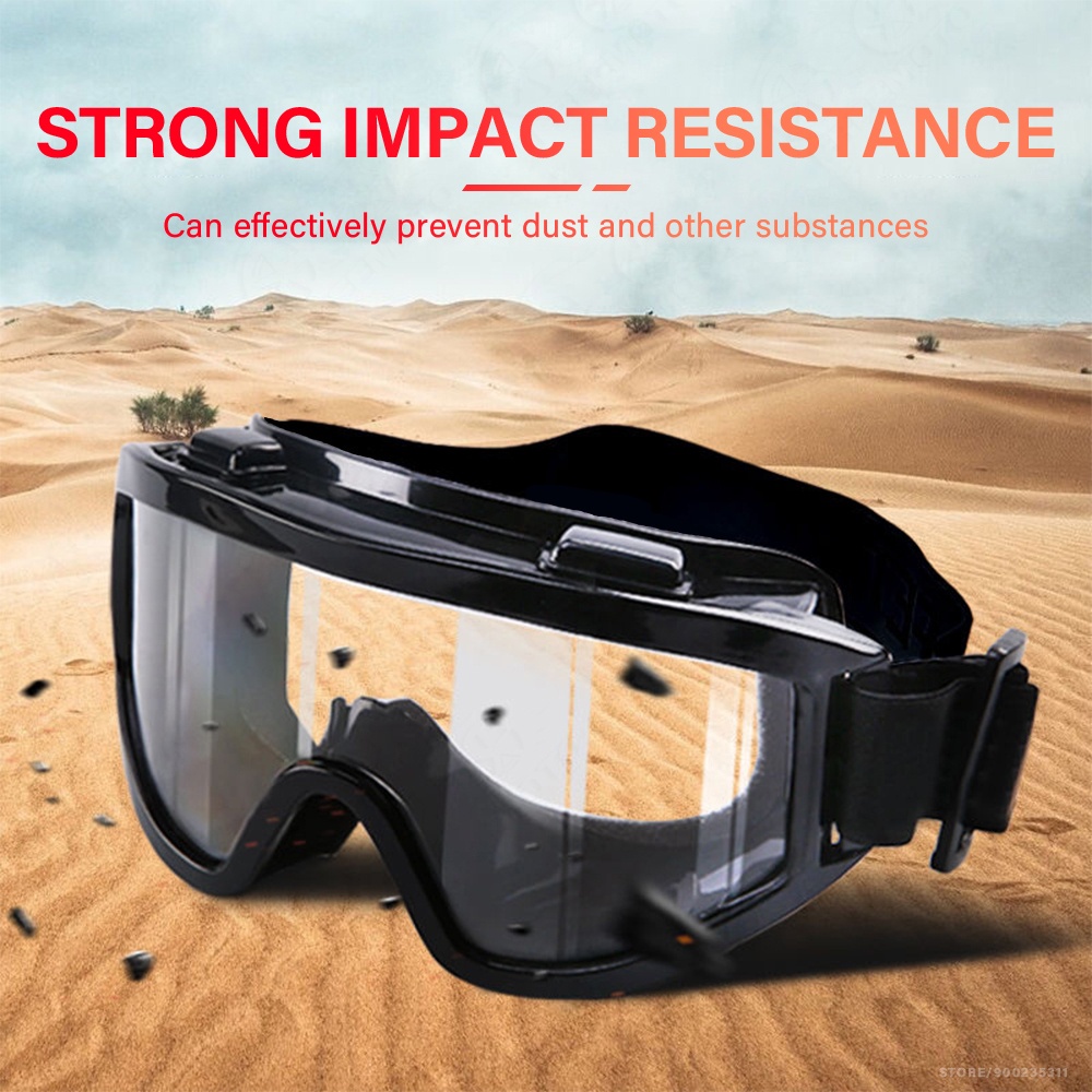 Home Sport Large Frameless Clear Safety Goggles Eye Protection PPE Glasses Goggle Spec แว่นสายตา