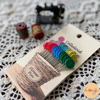 ☑️เข็มหมุดหัวดอกไม้ Japan ทนความร้อน!! Celluloid Flower Pin Cellulose-Head Pins [พร้อมส่งในไทย]