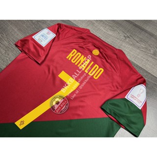 เสื้อฟุตบอล ทีมชาติ Portugal Home โปรตุเกส เหย้า พร้อมเบอร์ชื่อ 7 RONALDO และอาร์มฟุตบอลโลก ปี 2022