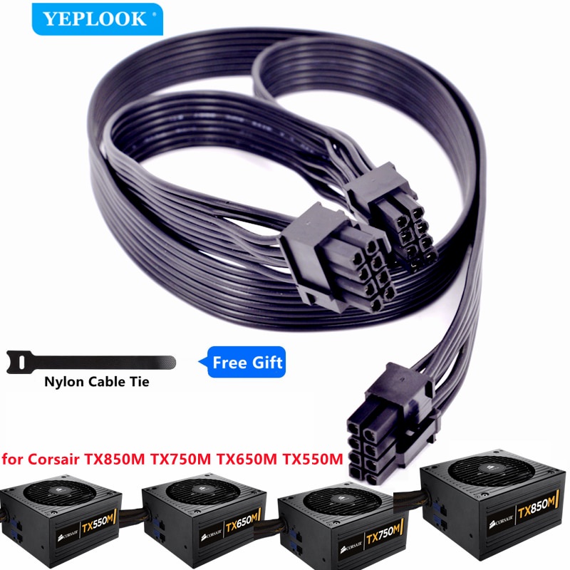 PCIe 8Pin to Dual 8Pin 6 + 2Pin GPU PSU สําหรับ Corsair TX850M TX750M TX650M TX550M TX-M Series Semi