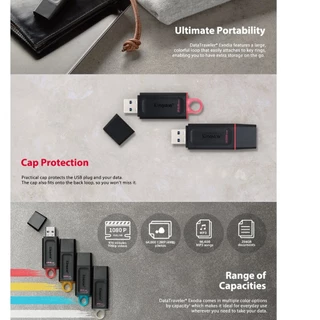 (มีส่งด่วน) KINGSTON FLASH DRIVE [แฟลชไดร์ฟ] DTX 32GB/64GB/128GB/256GB USB 3.2 รับประกัน 5 ปี