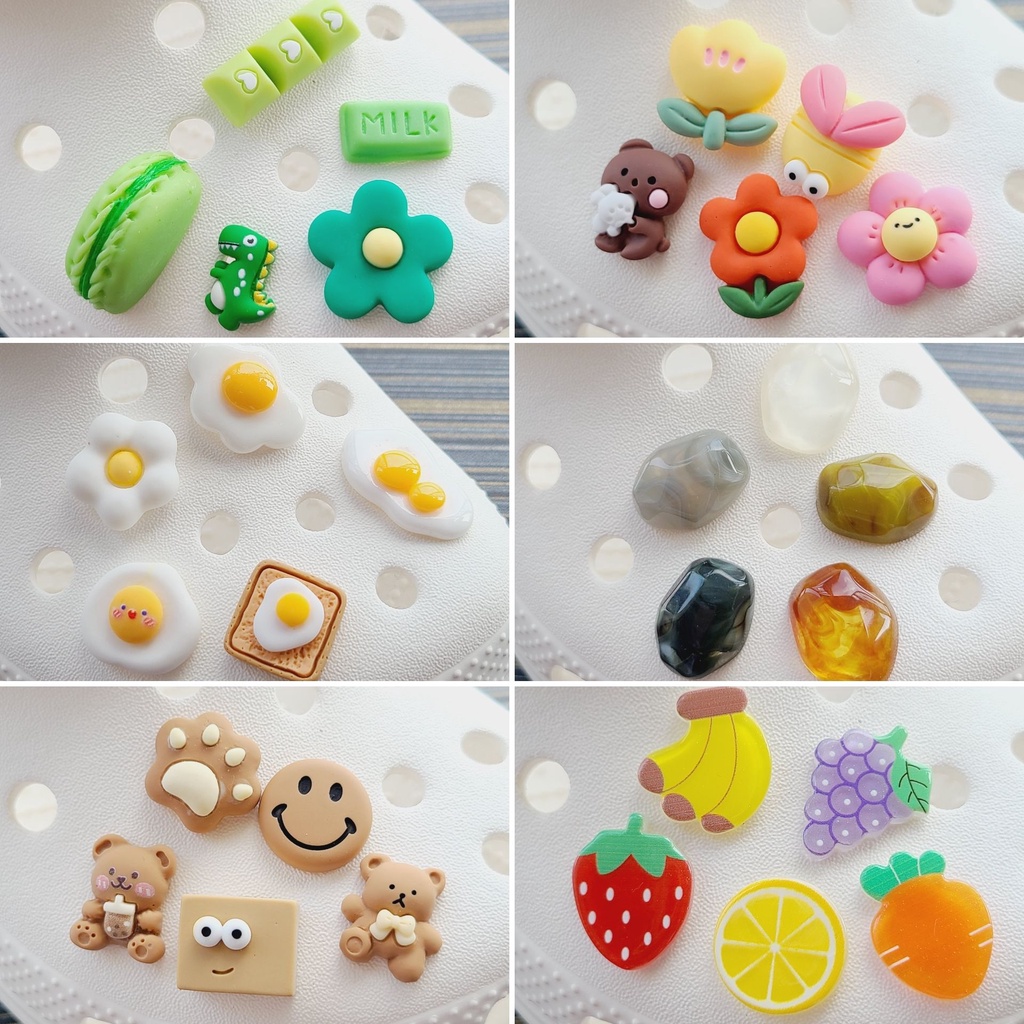 【 Ooyoudo】อุปกรณ์เสริม จี้รูปการ์ตูนน่ารัก สําหรับตกแต่ง croc DIY จํานวน 5 ชิ้น【แตะผู้หญิง jibitz อุปกรณ์เสริม】