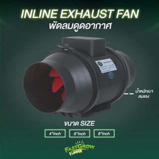 พัดลมดูดอากาศ inline fan ขนาด4,6,8นิ้ว ปรับความแรงได้2ระดับ