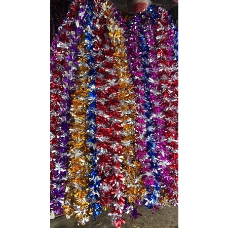 สายรุ้งปีใหม่ ประดับตกแต่งยาว 3 เมตร ยกโหล คละสี