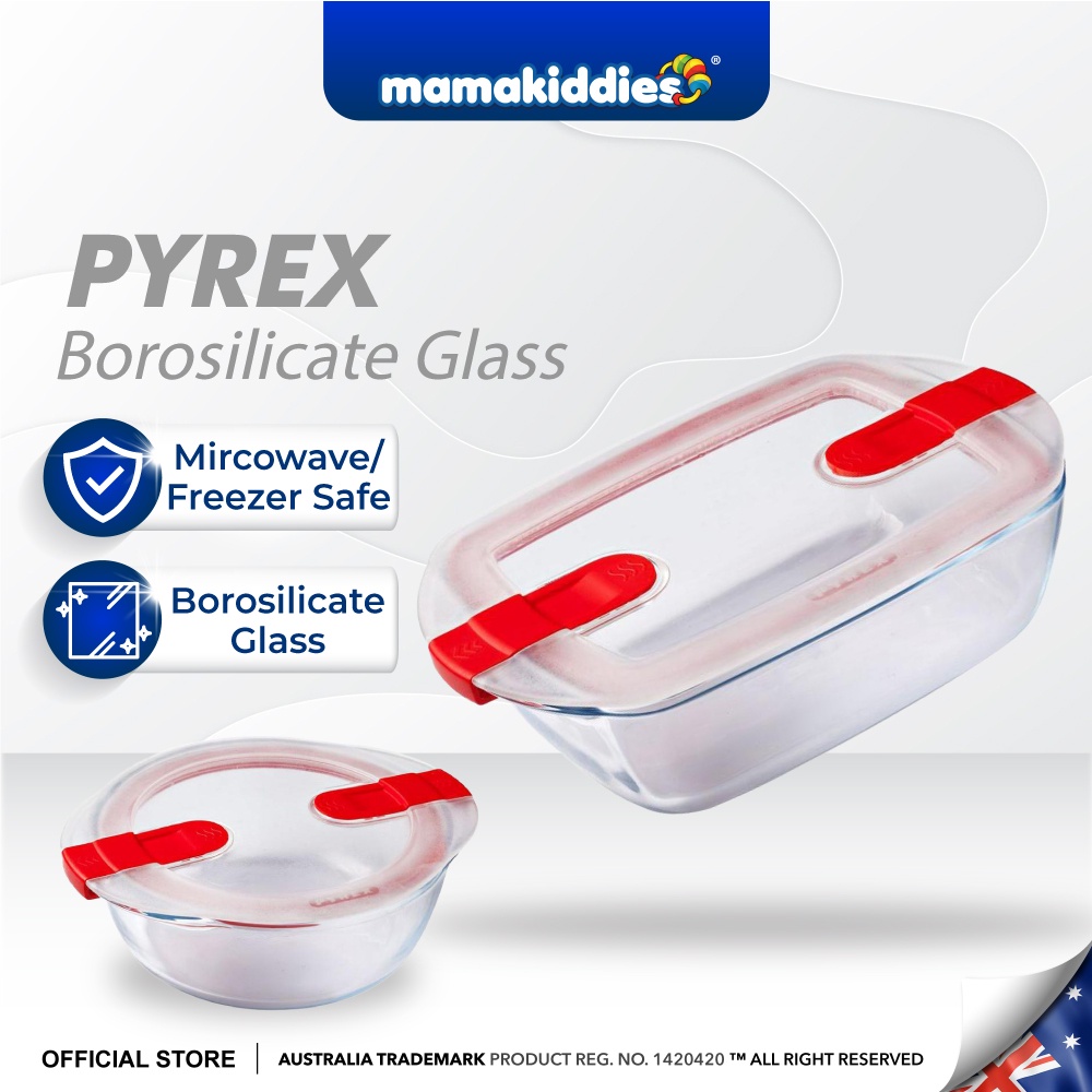 Pyrex Cook & Heat Borosilicate Glass Round Roaster 1.3L /2.3L