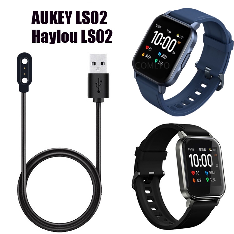 สําหรับ AUKEY LS02 สายชาร์จ Haylou LS02 สมาร์ทวอทช์ อะแดปเตอร์แม่เหล็ก USB ชาร์จเร็ว สายชาร์จสายไฟ ส