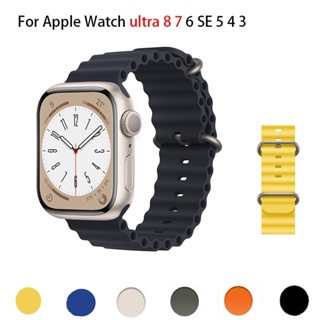 สายนาฬิกาข้อมือซิลิโคน สําหรับ Apple watch Band 49 มม. 44 มม. 40 มม. 45 มม. 41 มม. 42 มม. 38 มม. 40 44 45 มม. iWatch Ultra series 7 6 3 se 8